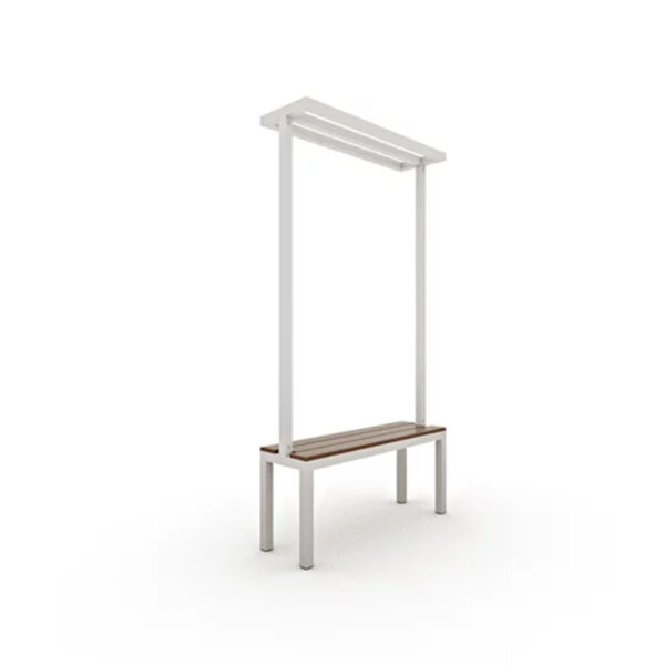 Banco para vestiário de madeira com cabideiro - Imagem 12