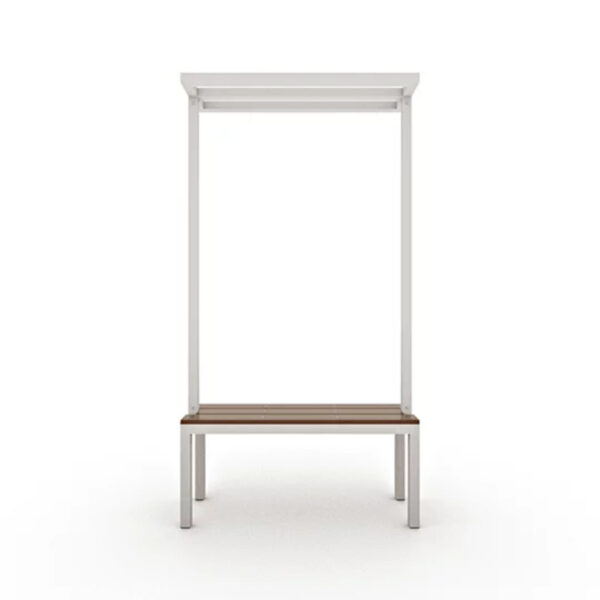 Banco para vestiário de madeira com cabideiro - Imagem 9