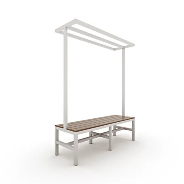 Banco para vestiário de madeira com cabideiro - Imagem 6