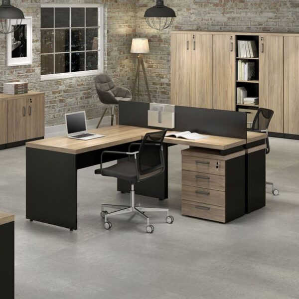 Mesa em L com Gaveteiro Prime - Gebb Work