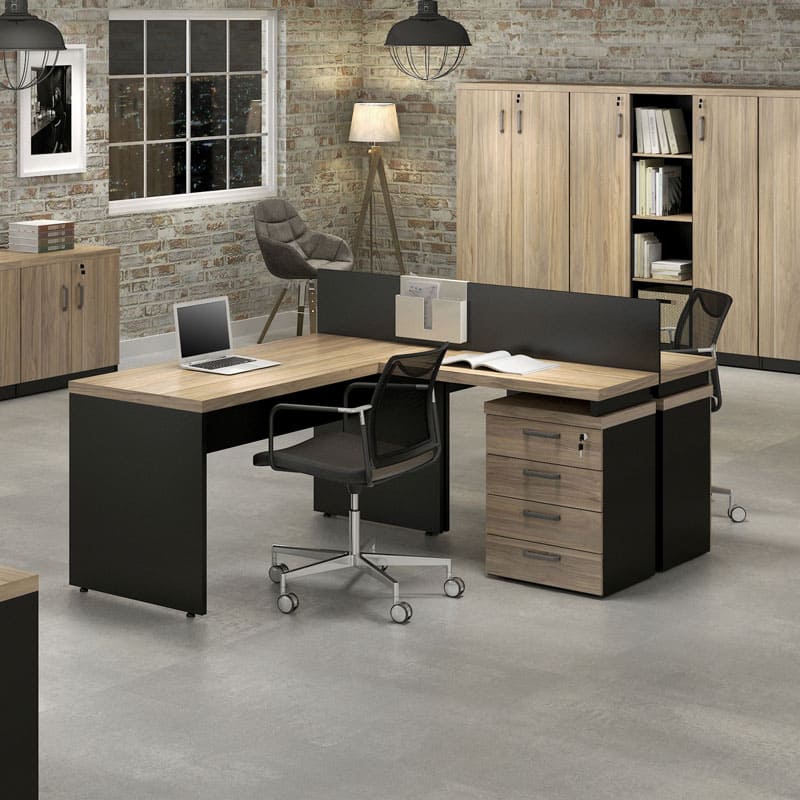 Mesa em L com Gaveteiro Prime - Gebb Work